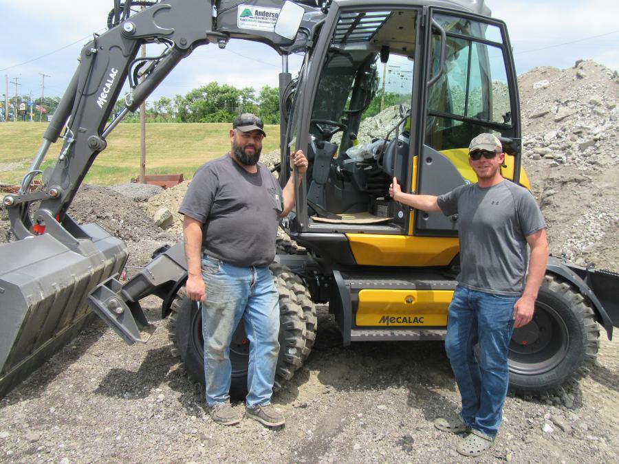 Mascaro Construction Company’s Eric Lieberum (L) and Chris Frantz agreed that the compact size of the Mecalac 9MWR would function well in confined spaces, such as work inside a parking garage.
(CEG photo)