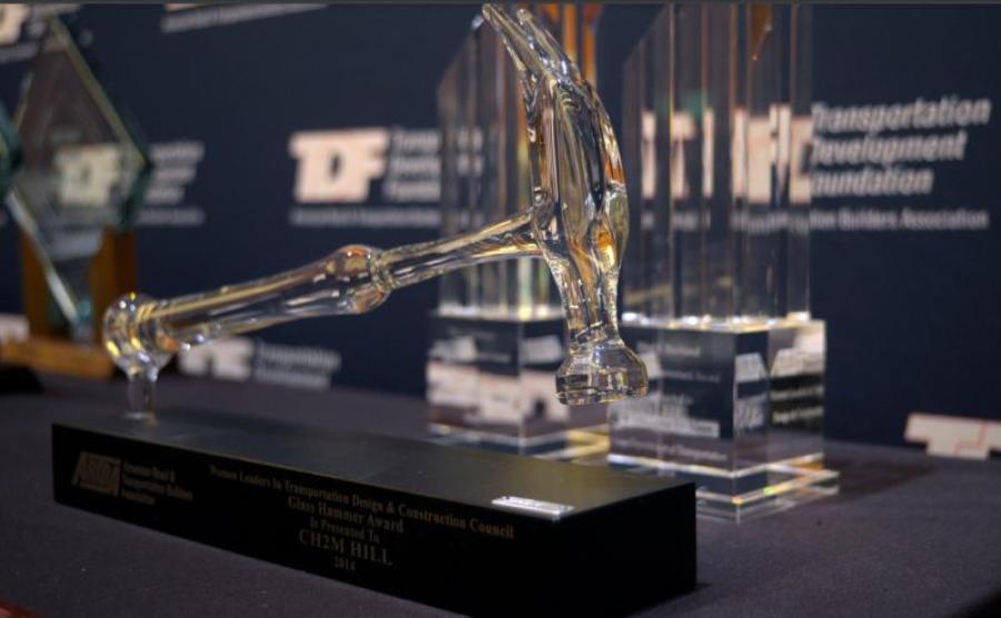 The Glass Hammer Award honors companies in the transportation construction industry that have innovative programs and activities directed at successfully promoting women leaders within their organization. (ARTBA photo)
