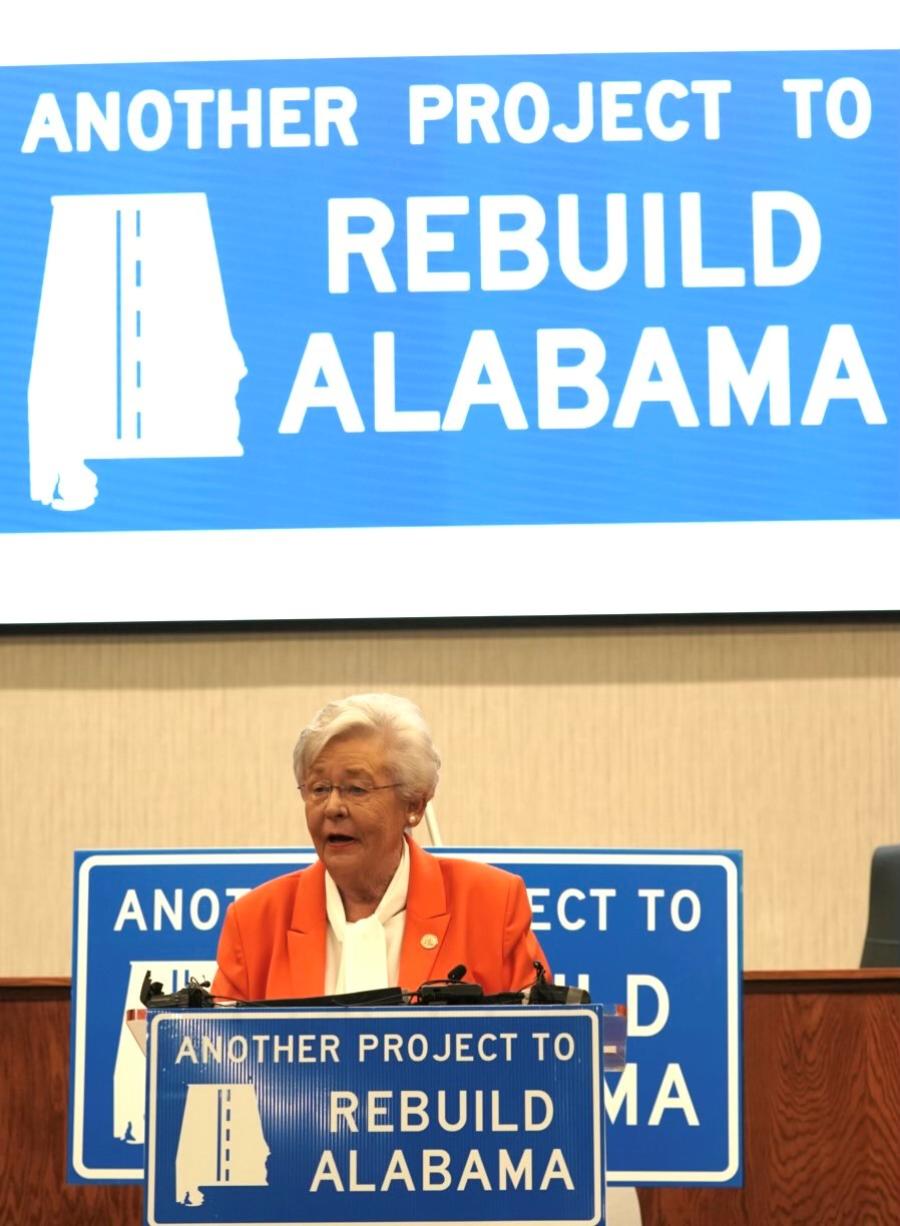 Gov. Kay Ivey announced three major interstate projects totaling approximately a half a billion dollars during a recent press event. (Office of the Governor photo)