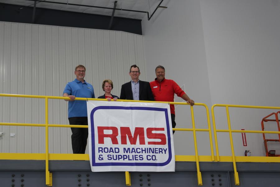 (L-R) are Al Roder, Byron administrator; Janna Monosmith, community development planner; Mike Sill II, CEO of Road Machinery & Supplies Co.; and Byron Mayor Daryl Glassmaker.
(CEG photo)