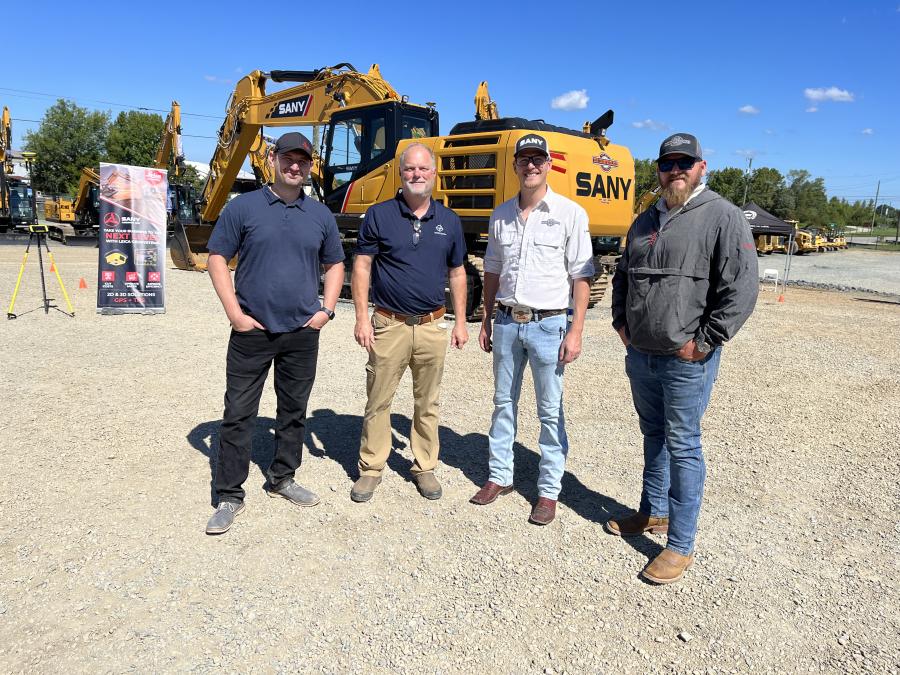 (L-R) are Charles Lawley and Rick Harbaugh, both of Transit & Level Clinic, and Ben Miller and Russell Griffin, both of Ironpeddlers.
(CEG photo)