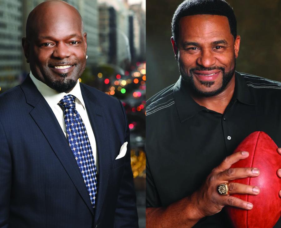 NFL Hall of Famers Emmitt Smith (L) and Jerome Bettis will speak at Work Truck Week 2024. (NTEA photos)