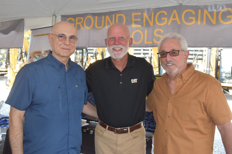 A couple of retired H.O. Penn employees who accepted the invitation to the centennial celebration were Joe Debuono (L) and Pete Ciamei (R). Here they stand with Joe Kohler of Cat Financial Services.
(CEG photo) 