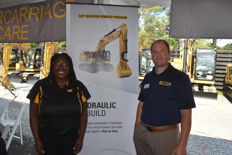 Extend the life of your Cat machine with the Cat Certified Rebuild Program. Janay Yotter (L), parts sales representative of Caterpillar, and Scott Sayre, product support sales manager of H.O. Penn, were on hand to answer questions.
(CEG photo) 