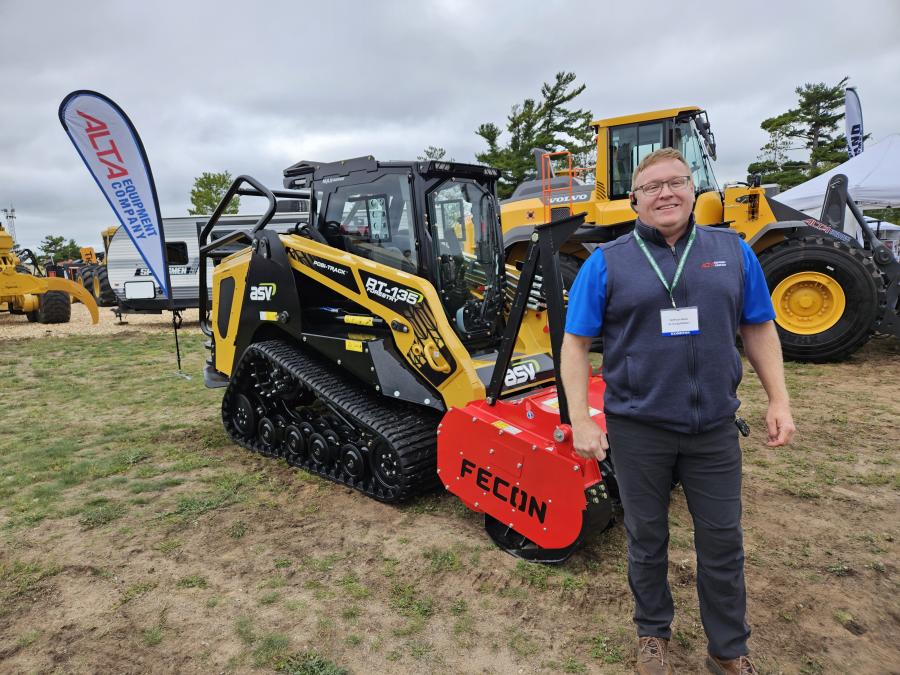 Patrick Mead of Alta Equipment Company is ready to show what this ASV RT-135 tracked skid steer with a Fecon BH74SS mulching head can do to increase productivity.
(CEG photo)