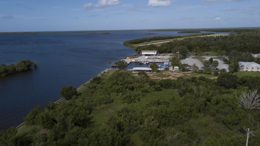 An aerial view of the park’s Gulf Coast site and National Park Service facilities in Everglades City.
(NPS/Ron Bend photo)