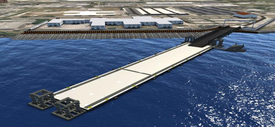 Conceptual rendering of new NOAA ship pier and other improvements at the agency’s pier facility in North Charleston, S.C. (Manson Construction Design/Build Team rendering)