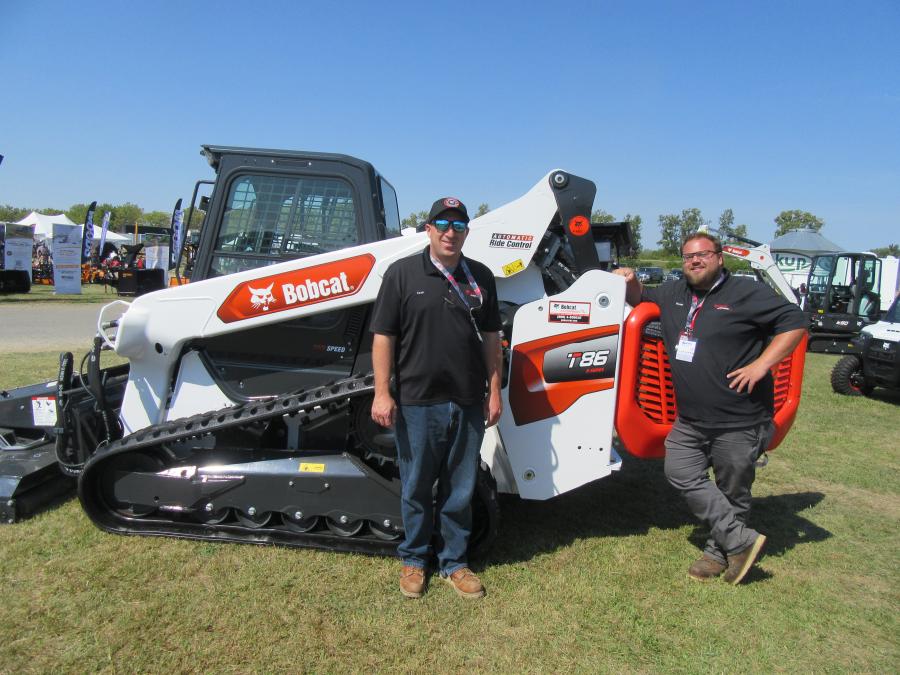 Bobcat Enterprises’ Kevin Turner (L) and Borden Marshall introduced the all new Bobcat R Series T86, the manufacturer’s most powerful compact track loader.
(CEG photo)