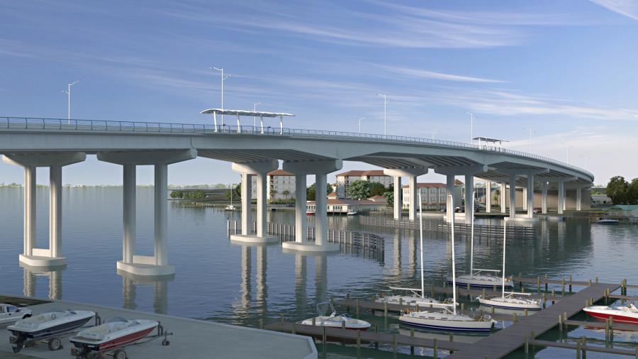 The State Road 30 (U.S. 98) Brooks Bridge Project will provide a vital, multimodal transportation link and improve safety for this popular vacation destination. Protective barrier walls will separate new 12-ft.-wide shared-use paths, featuring scenic overlooks and shade structures, from traffic. 