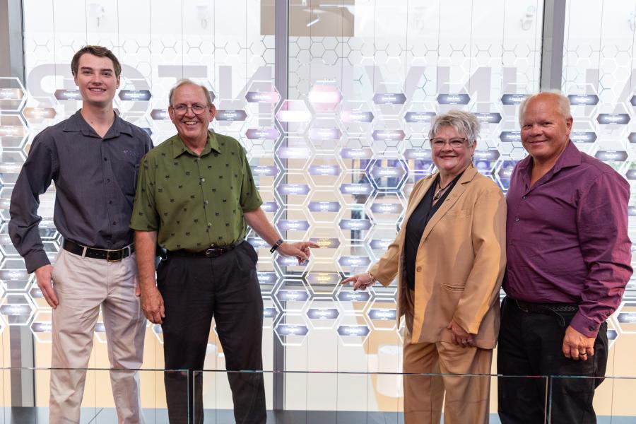 New inductees or their family members placed their names on illuminated hexagons in the museum’s Gallery of Icons. Members of the Keller family represented Cyril and Louis in this symbolic ceremony.