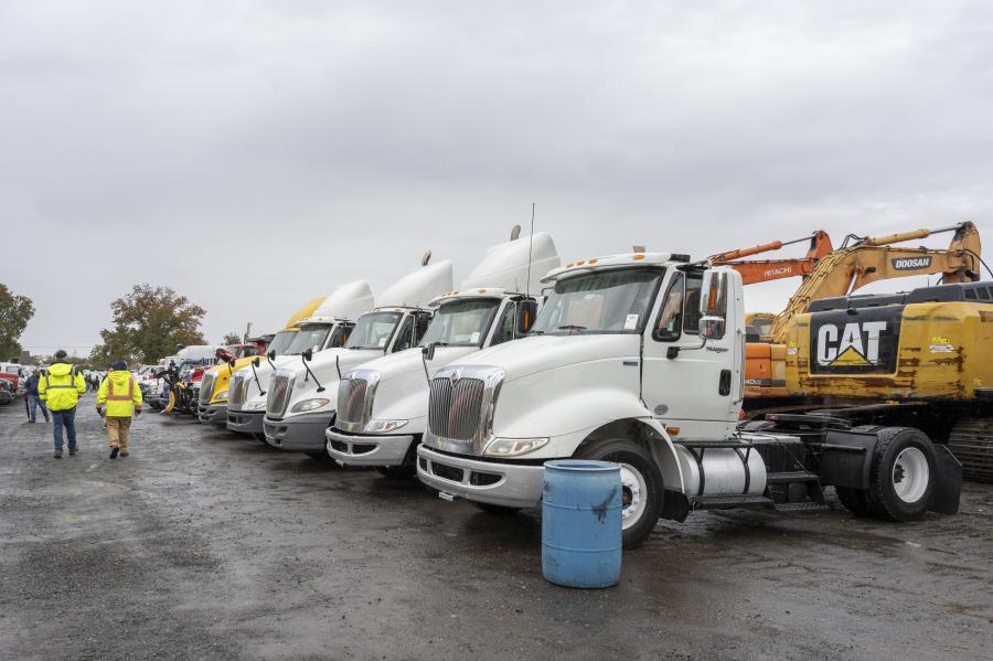 A 2013 and 2012 International 8600 S/A, 2014 International ProStar+ S/A were some of the many trucks up for auction.
(CEG photo)