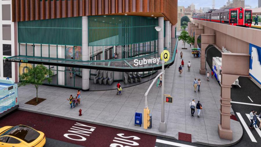 125th Street entrance, looking south (MTA rendering)