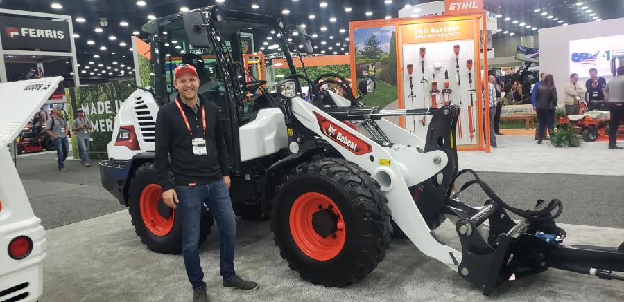 Bobcat had a great setup with both indoor and outdoor demonstrations and booth setup at the Equip Exposition. Drew Kolo, marketing manager, product planning of Bobcat Company with the Bobcat L95 compact wheel loader, which brings a high bucket capacity, swift travel speeds and impressive maneuverability to the job site.
(CEG photo)