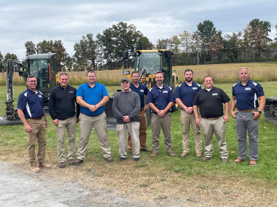 Some of the Highway Equipment & Supply Co. team gathers for a photo at the Annual Customer Appreciation Event held at White Tail Preserve. (L-R) are Ryan Flood, vice president; Joe Rick, sales manager; Adam Bogert, product support representative; Brian Hoffman, territory sales manager.; Jason Bissol, product support representative; Mike Turrano, territory sales manager; Jon Abbott, territory sales manager; Justin Bloss, service manager; and Jamie Kane, Bobcat sales manager.
(Highway Equipment & Supply Co. photo)