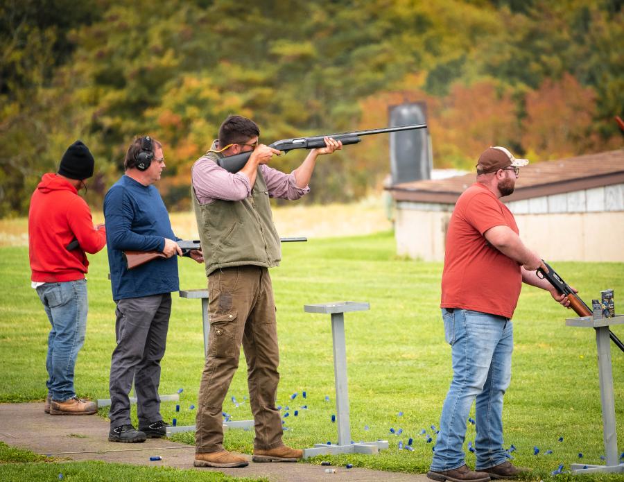 Teams took turns throughout the day participating in shooting range activities at White Tail Preserve in Bloomsburg, Pa.
(Highway Equipment & Supply Co. photo)