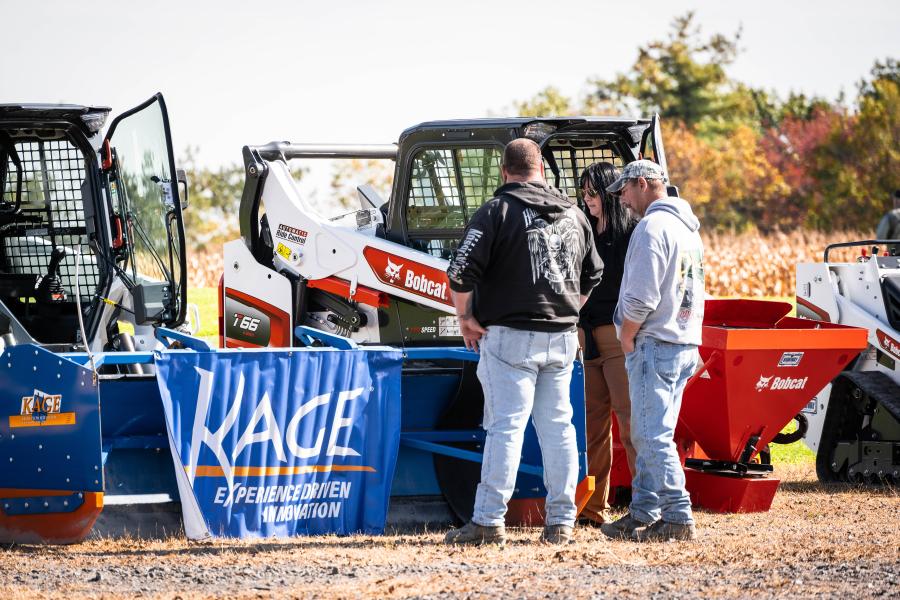 Heidi Turi,  Equipment & Supply Co. territory manager at the Lock Haven branch, answers questions about Bobcat and KAGE paired products.
(Highway Equipment & Supply Co. photo)