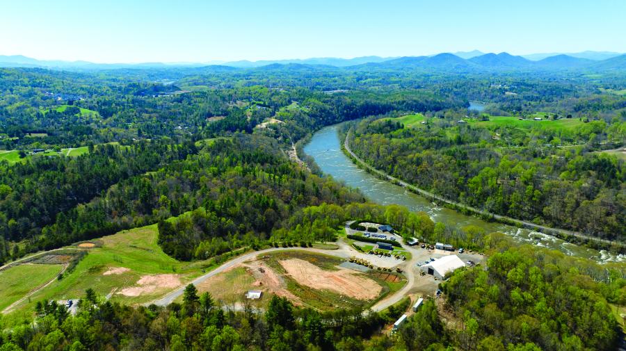 Linder’s 15-acre Asheville, N.C., branch overlooks the French Broad River.