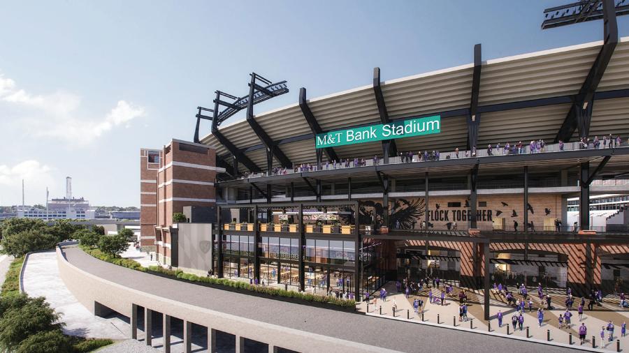 Work on The Gatehouse at the Ravens’ stadium is planned to start in 2024 and, when complete, will offer two levels of social space for fans to enjoy before, during and after every home game.