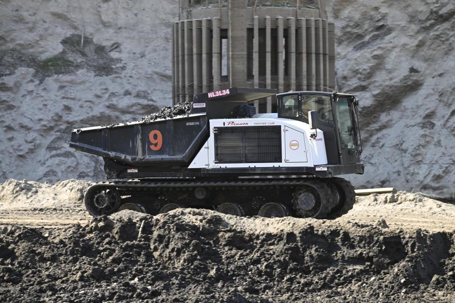 A Prinoth Panther T14R worked on a dam project in Southern California.
