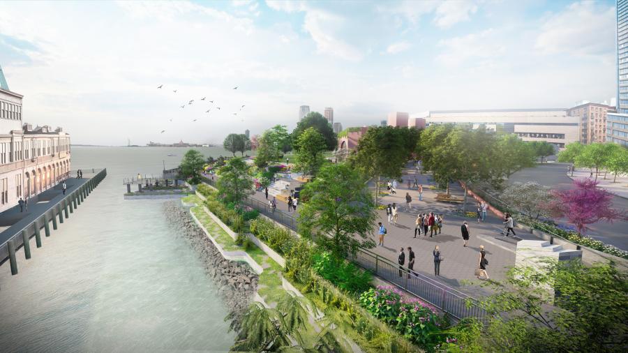The South Battery Park City Resiliency Project is a key component of the Lower Manhattan Coastal Resiliency Master Plan and vital link to protect an area spanning the Museum of Jewish Heritage, Wagner Park and Pier A Plaza, as well as the adjacent Battery Park City and other portions of Lower Manhattan.