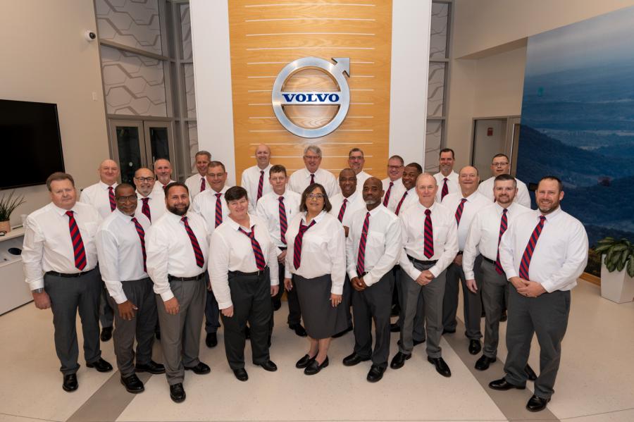 The 2024-2025 America’s Road Team Captains pose for a photo at the Volvo Customer Center in Dublin, Va., adjacent to the company’s New River Valley production plant where all Volvo trucks in North America are assembled.
