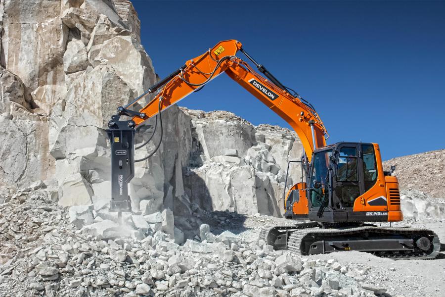 The HB-series breakers are specifically optimized and fully certified for select DEVELON 6-metric-ton mini excavators and 14-metric-ton crawler and wheel excavators.
