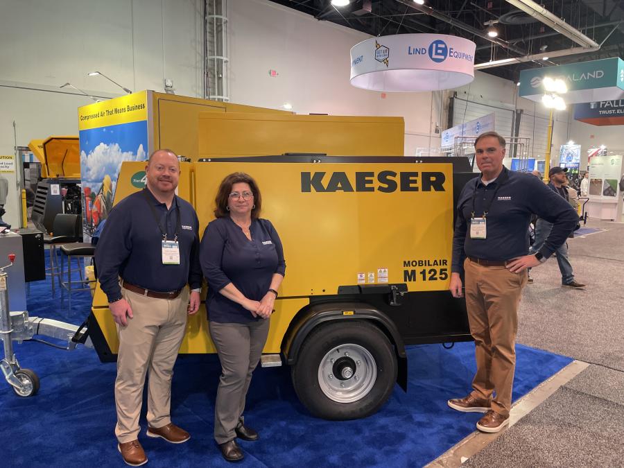 (L-R): Chris Trayner, Tracy Carter and Chance Chartters, all of Kaeser Compressors. The company has been providing compressed air systems solutions since 1919 and its develops tailor-made, energy-efficient and reliable compressed air solutions.  (CEG photo)