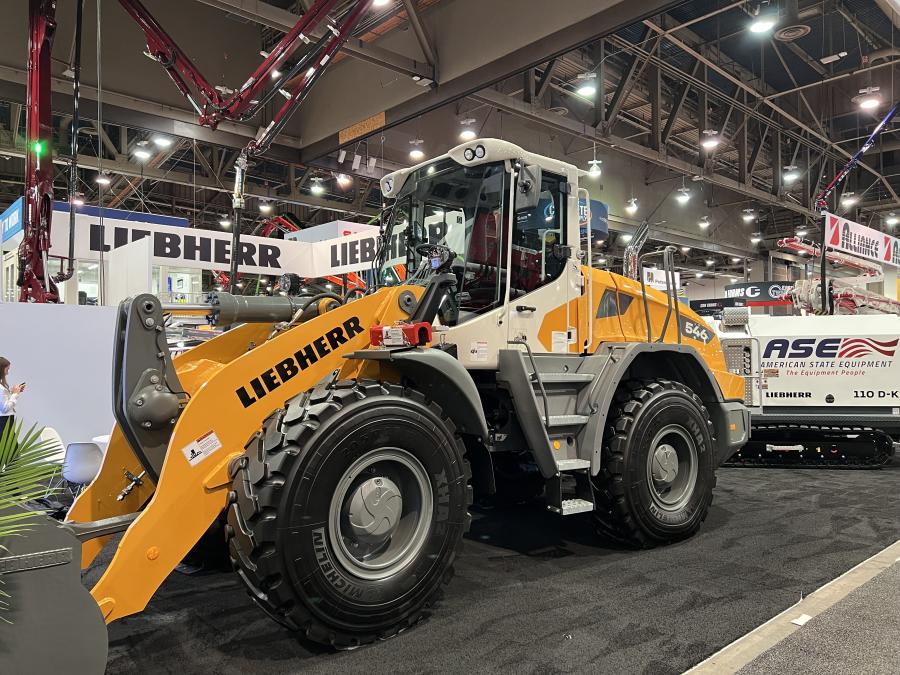 Liebherr’s 546 loader was prominently displayed at WOC. According to Liebherr, “The efficient hydrostatic travel drive and efficient components reduce operating costs in a sustainable way, putting more money in customers’ pockets.” (CEG photo)