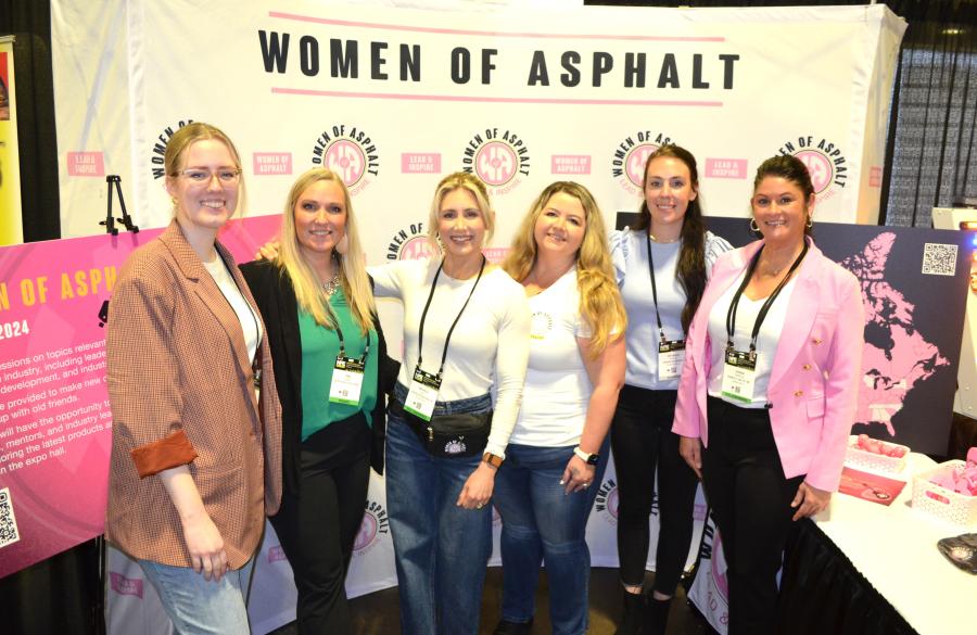 Women of Asphalt were conference sponsors and had a huge contingent of members to promote their initiatives and to advance awareness of being an international organization. (L-R) are Amy Bush, Tori Baires, Michelle Davis, Britney Durant, Michaela Delucas and Stefani Martella. (CEG photo)