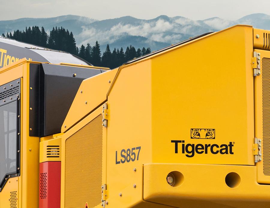 The LS857 shovel logger represents a reimagining by Tigercat designers of what a steep slope carrier should look like.
