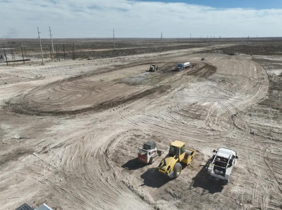 Grading is under way at Hut 8’s 63 MW site in Culberson County.