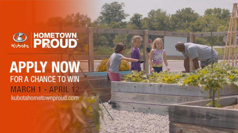Kubota announces the return of its Kubota Hometown Proud grant program. The application window for community projects is open now through April 12, 2024.