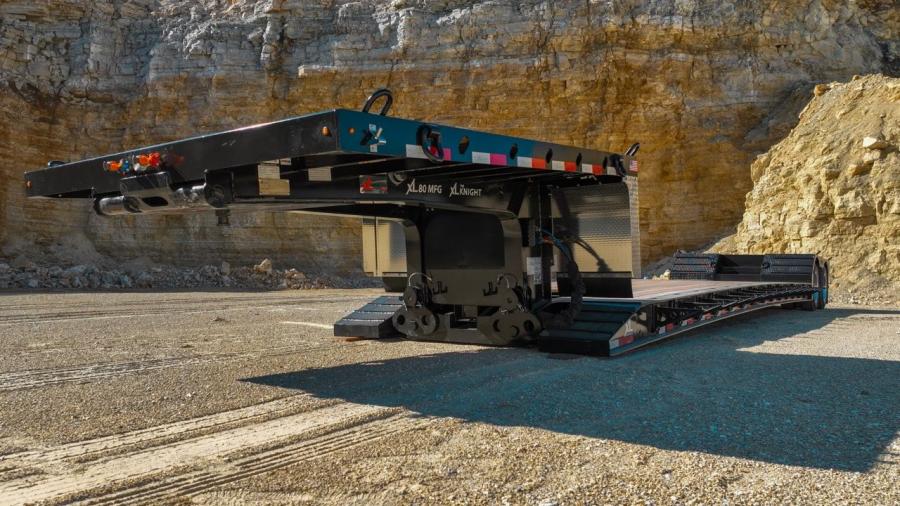 The 48-ft.-long detachable gooseneck lowboy has an overall capacity of 80,000 lbs. and a concentrated capacity of 70,000 lbs. in 16 ft.
