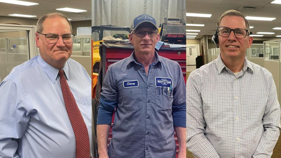 (L-R): Yanmar America Warranty Analyst Larry Azdell; Stacy Blubaugh from Holmes Rental & Sales Inc.; and Roger Wilson from Yanmar America’s service team were awarded for their exceptional contributions to the company and its customers.