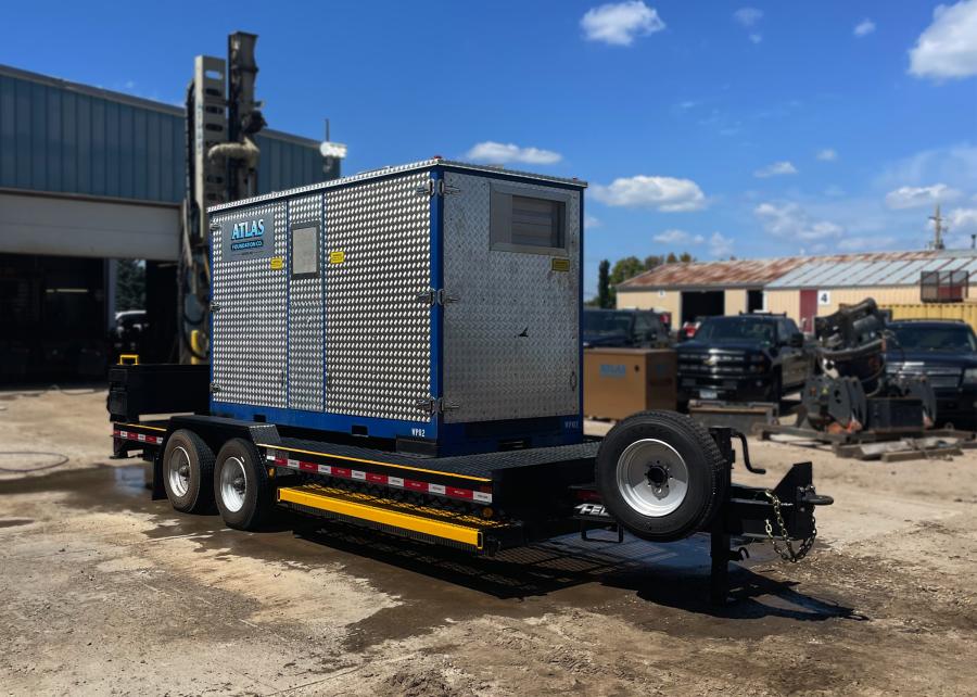 Atlas Foundation Company’s custom FT-20 WD high-pressure water pump trailer, built by Felling Trailers.